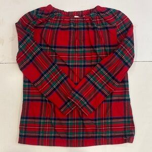 Vineyard Vines Red and Green Plaid Long Sleeve Kids Tee